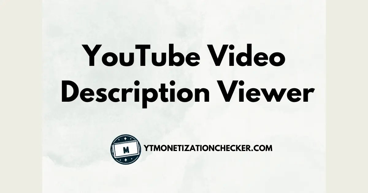 YouTube Video Description Viewer banner