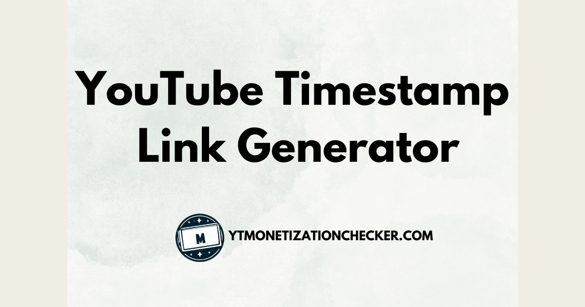 YouTube Timestamp Link Generator banner